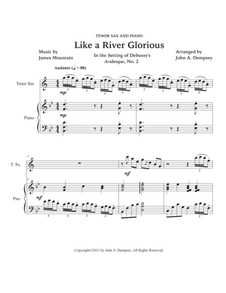 Like a River Glorious (Tenor Sax and Piano) image number null