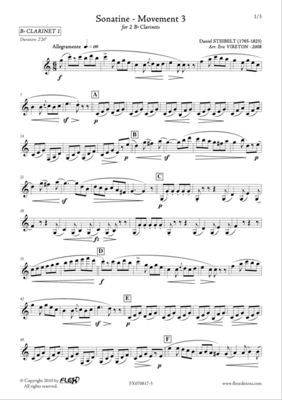 Sonatine - Movement 3 Clarinet Duet scores gallery preview page 6