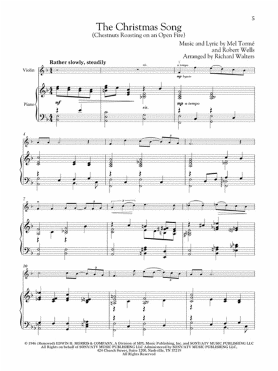 Christmas Songs for Classical Players – Violin and Piano Violin Solo scores gallery preview page 2