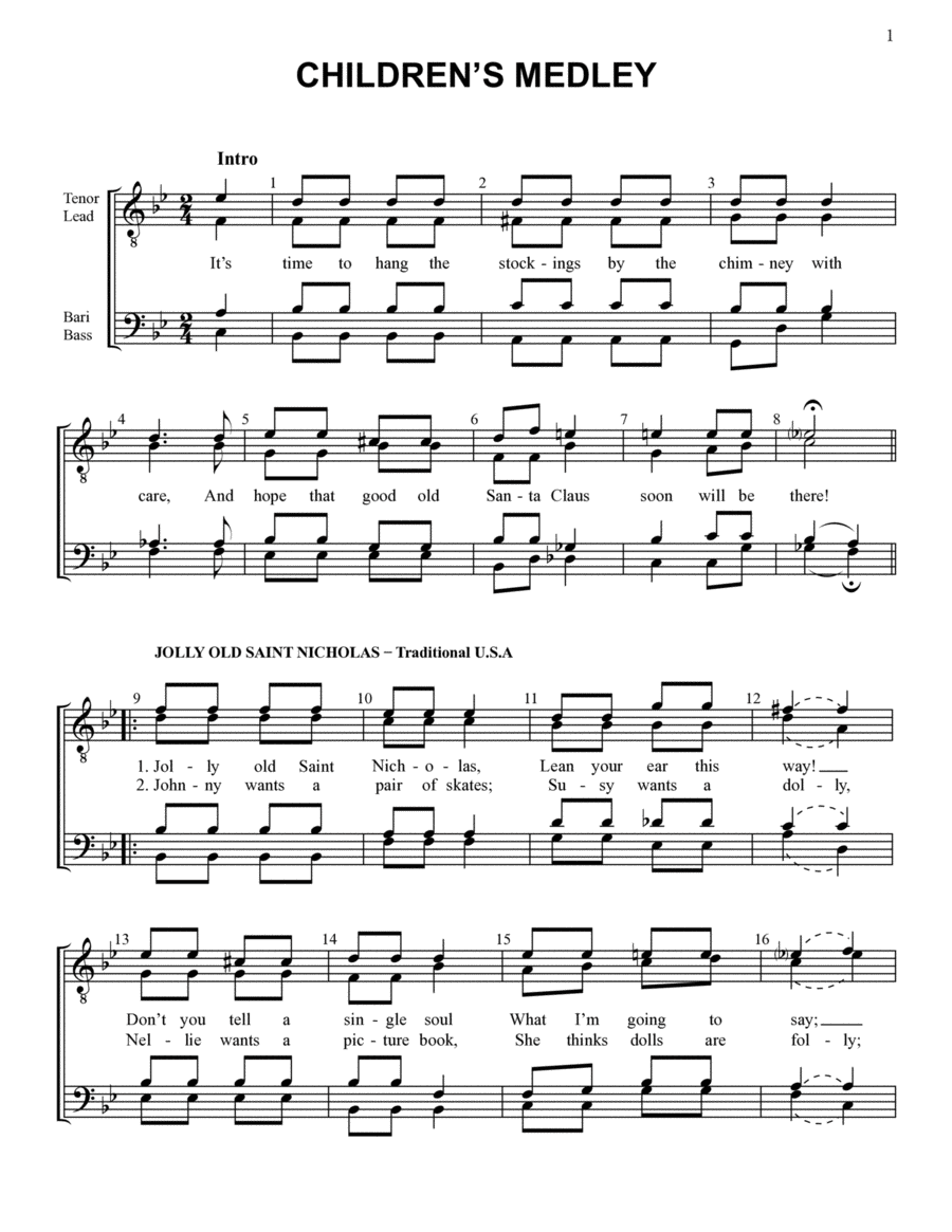 Yuletide Favorites (Volume I) TTBB scores gallery preview page 1