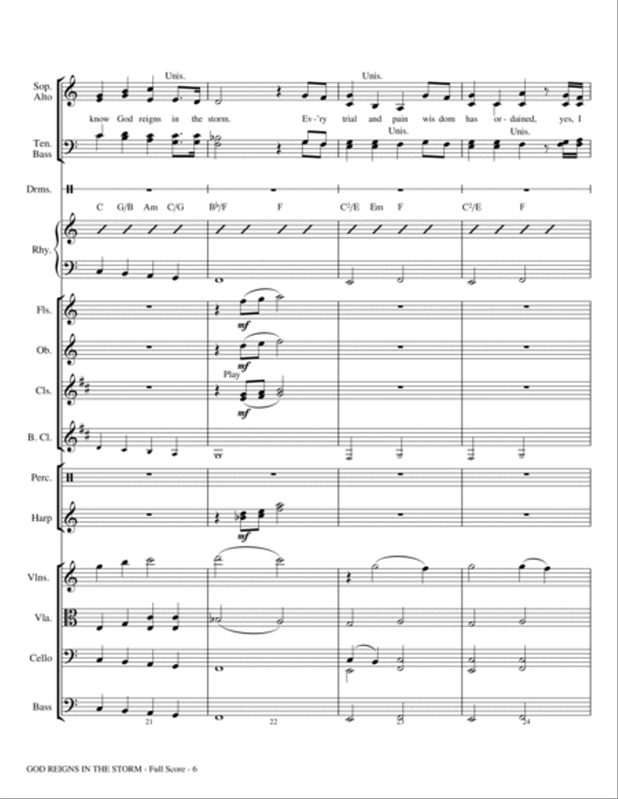 God Reigns In The Storm - Full Score Choir scores gallery preview page 6