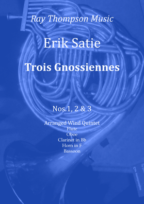 Book cover for Satie: Trois Gnossiennes Nos.1,2 & 3 - wind quintet
