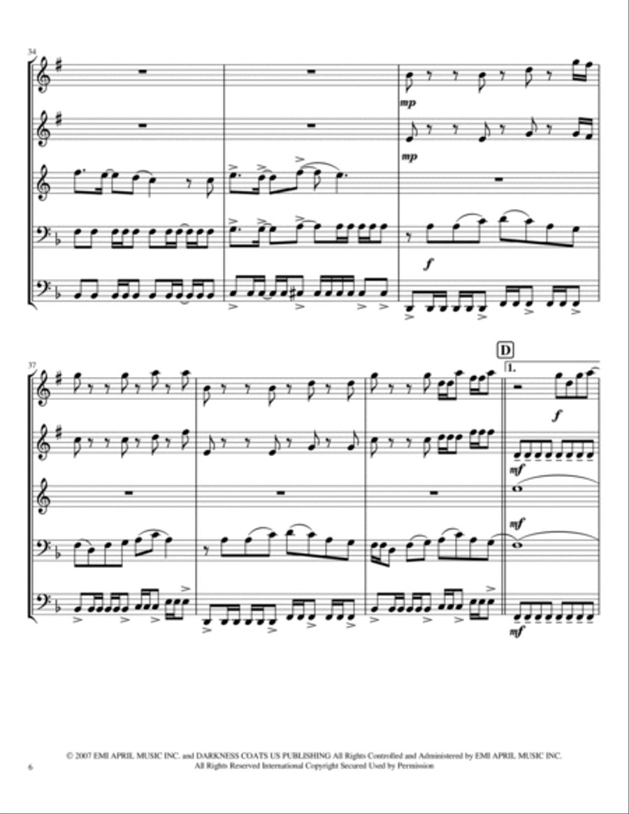Afterlife Afterlife Brass Ensemble scores gallery preview page 6