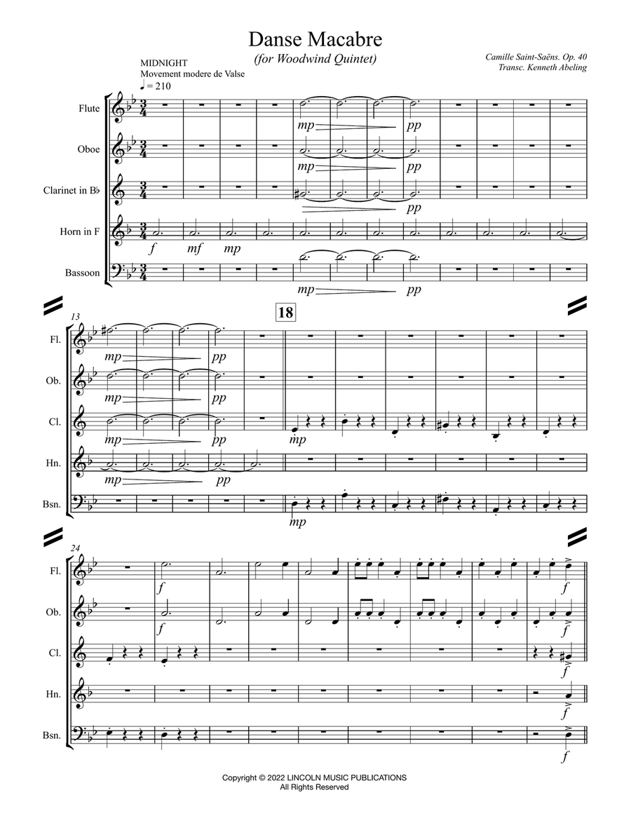 Danse Macabre (for Woodwind Quintet) Woodwind Quintet scores gallery preview page 2