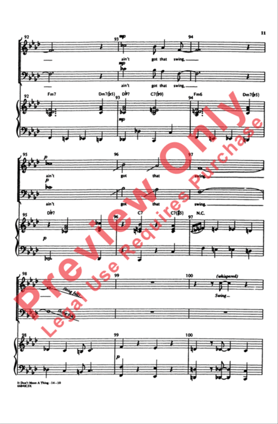It Don't Mean a Thing (If It Ain't Got That Swing) 3-Part scores gallery preview page 11