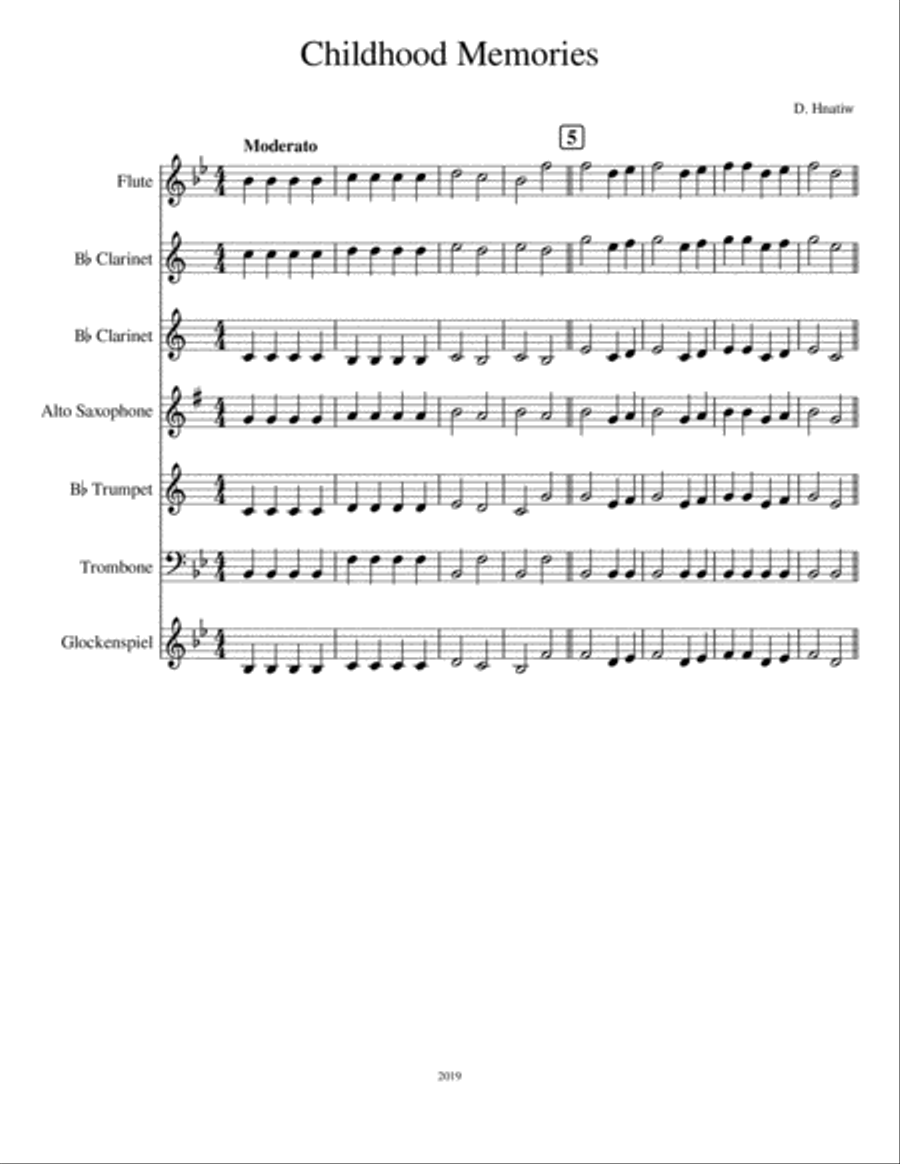 Childhood Memories Concert Band scores gallery preview page 1