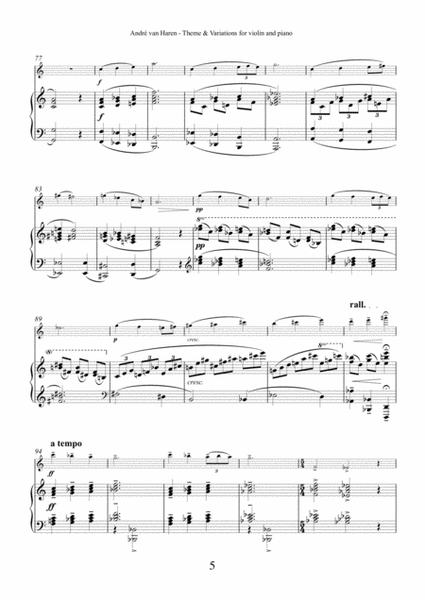 Theme & Variations - for violin and piano image number null