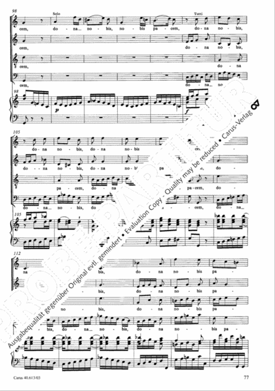 Mass in C (Missa in C) 4-Part scores gallery preview page 78