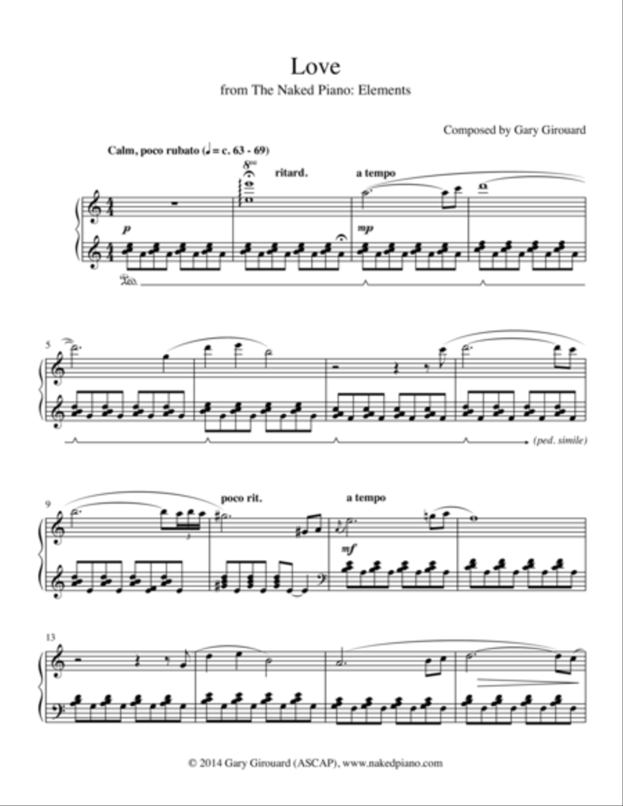 Love Piano Solo scores gallery preview page 1