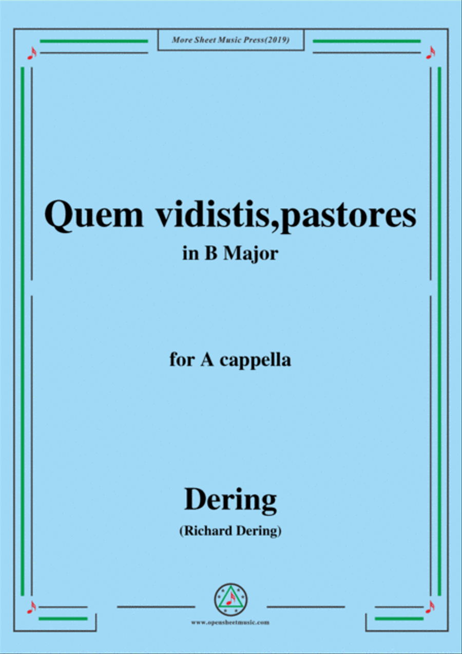 Dering-Quem vidistis,pastores,in B Major,A cappella 4-Part scores gallery preview page 1