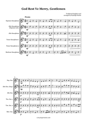 God Rest Ye Merry Gentlemen - Saxophone quintet (SATTB/AATTB)