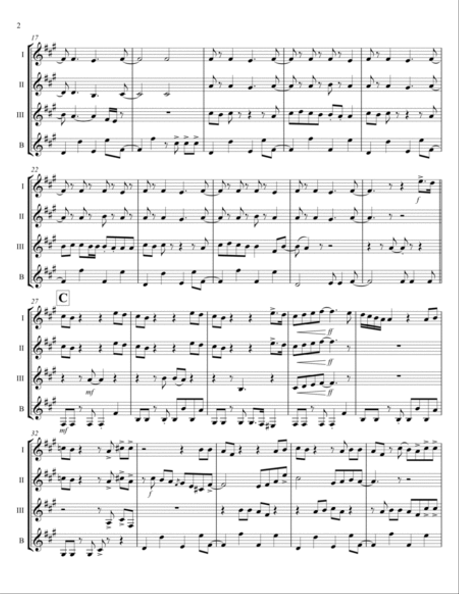 Redbone Clarinet Quartet scores gallery preview page 2