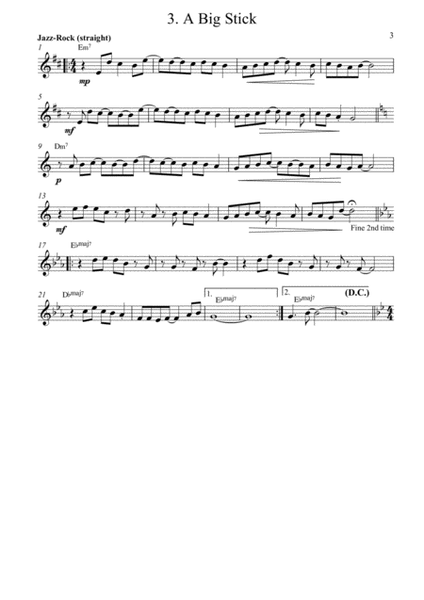 Eight Melodic Tunes, Treble Clef Concert Pitch with Piano Accompaniment