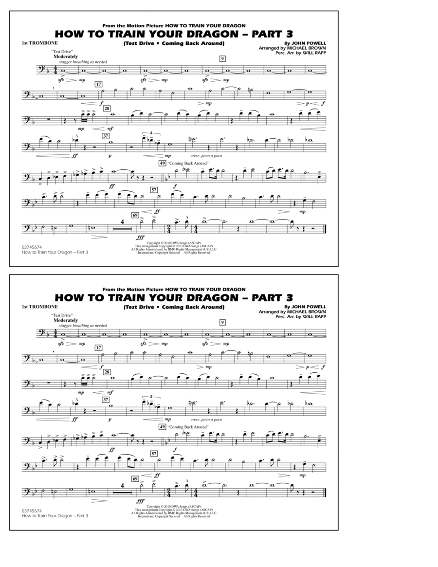 How To Train Your Dragon Part 3 - 1st Trombone