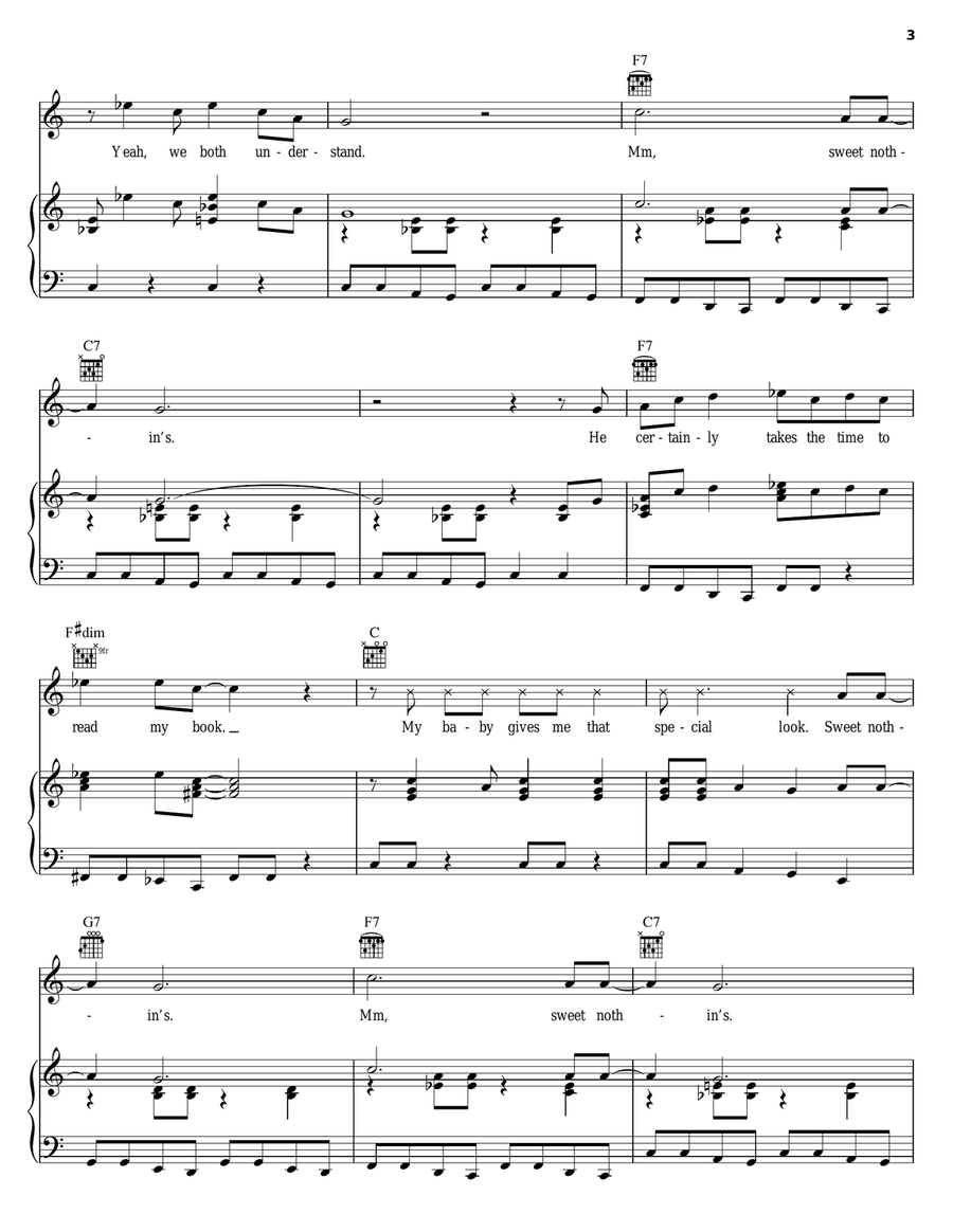 Sweet Nothin's Piano, Vocal, Guitar scores gallery preview page 3