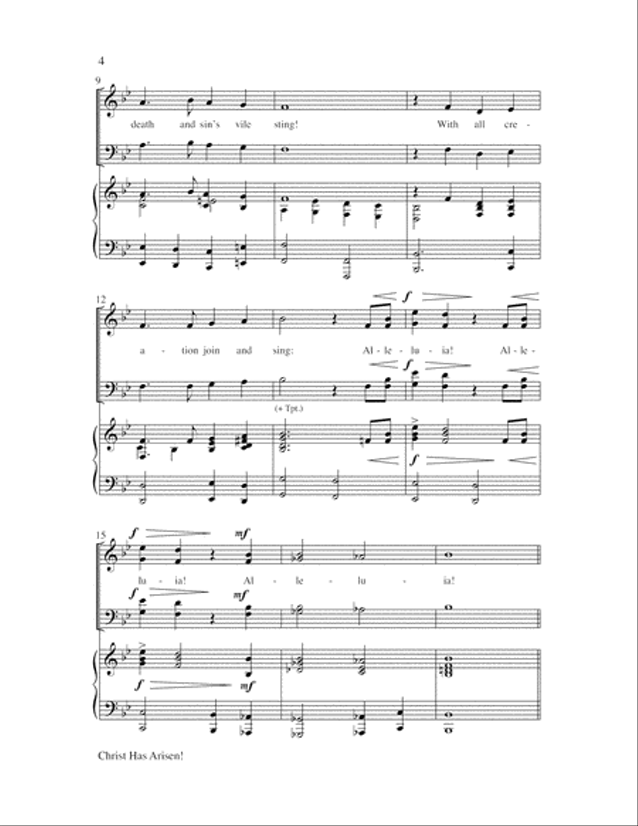 Christ Has Arisen! (An Easter Introit) 4-Part scores gallery preview page 4