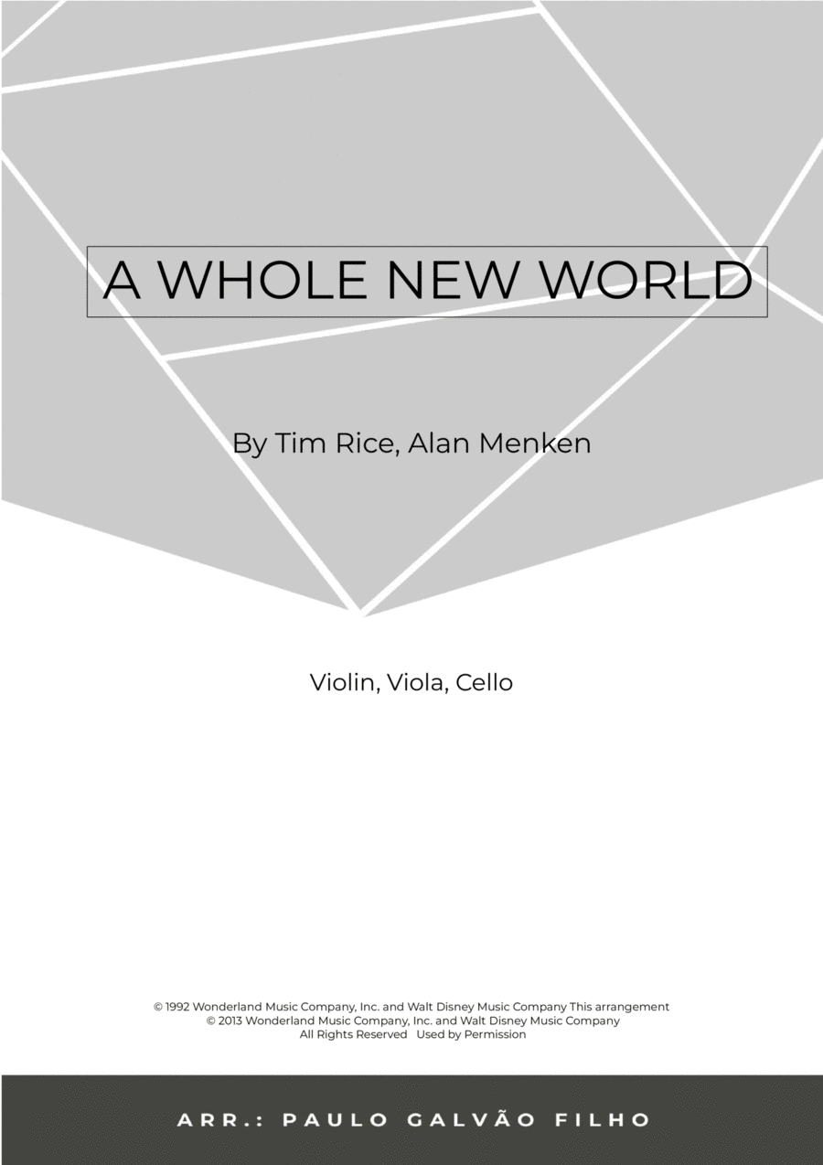 A Whole New World String Trio scores gallery preview page 1