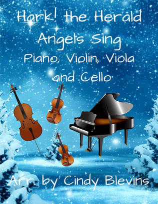 Book cover for Hark! the Herald Angels Sing, for Violin, Viola, Cello and Piano