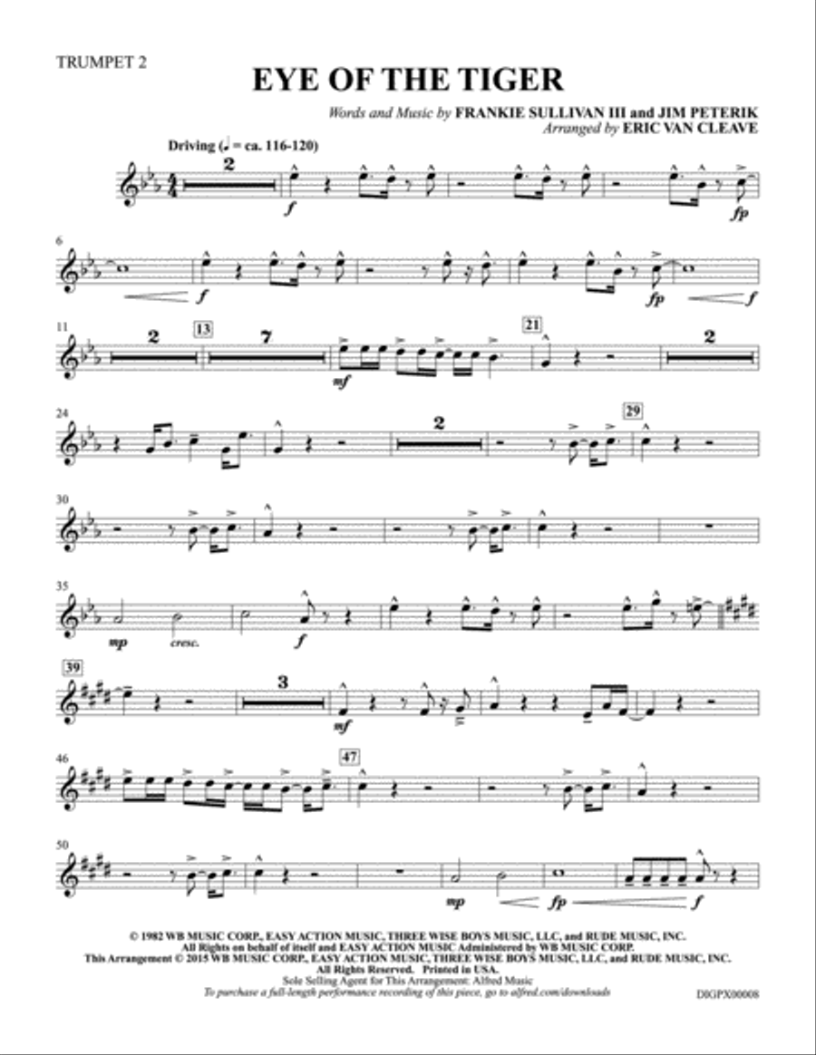 Eye of the Tiger: Trumpet 2 Trumpet scores gallery preview page 1