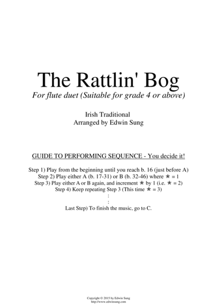 The Rattlin' Bog (for flute duet, suitable for grade 4 or above) image number null