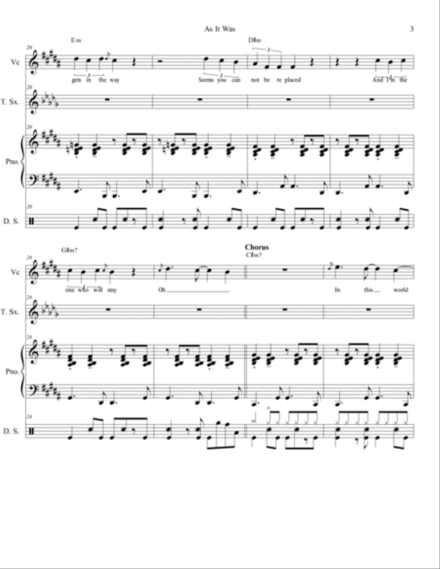 As It Was As It Was Jazz Ensemble scores gallery preview page 5