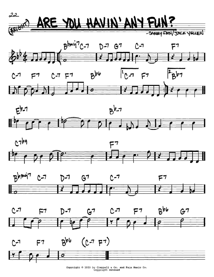 Are You Havin' Any Fun? C Instrument scores gallery preview page 1