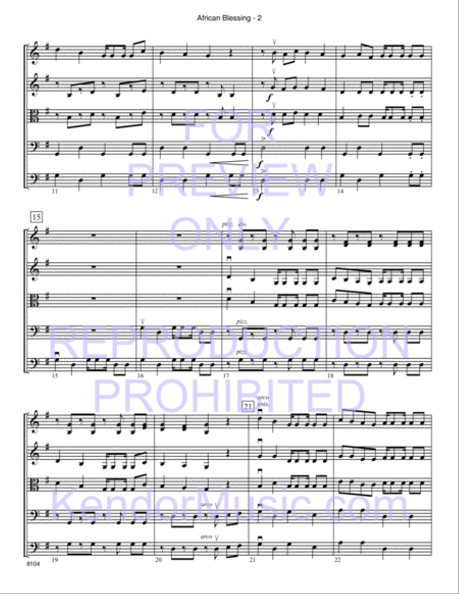 African Blessing (Bwana Awabariki) (Full Score) String Orchestra scores gallery preview page 3