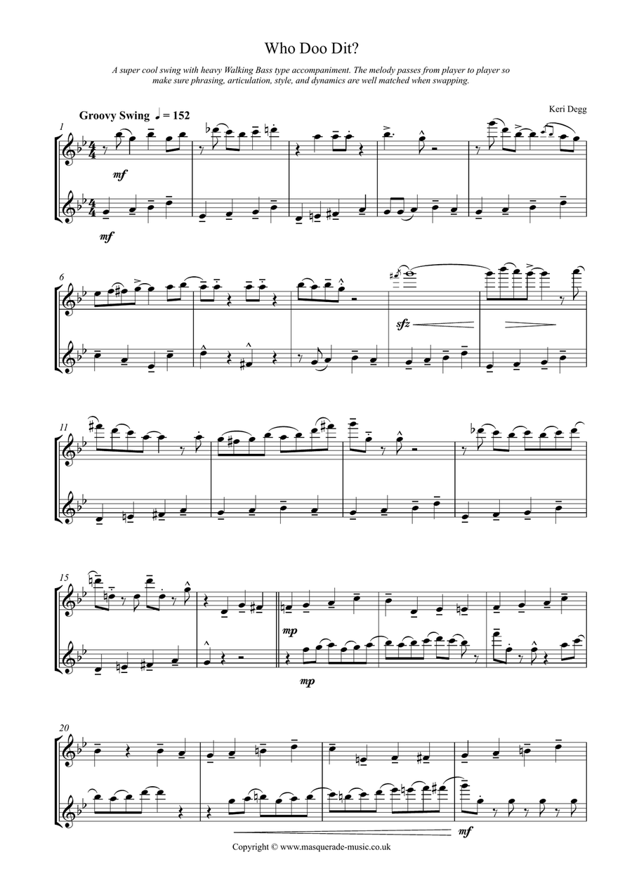 More Graded Flute Duets (intermediate to advanced) 24 duets in varying styles (swing, ragtime, conte Flute Duet scores gallery preview page 5