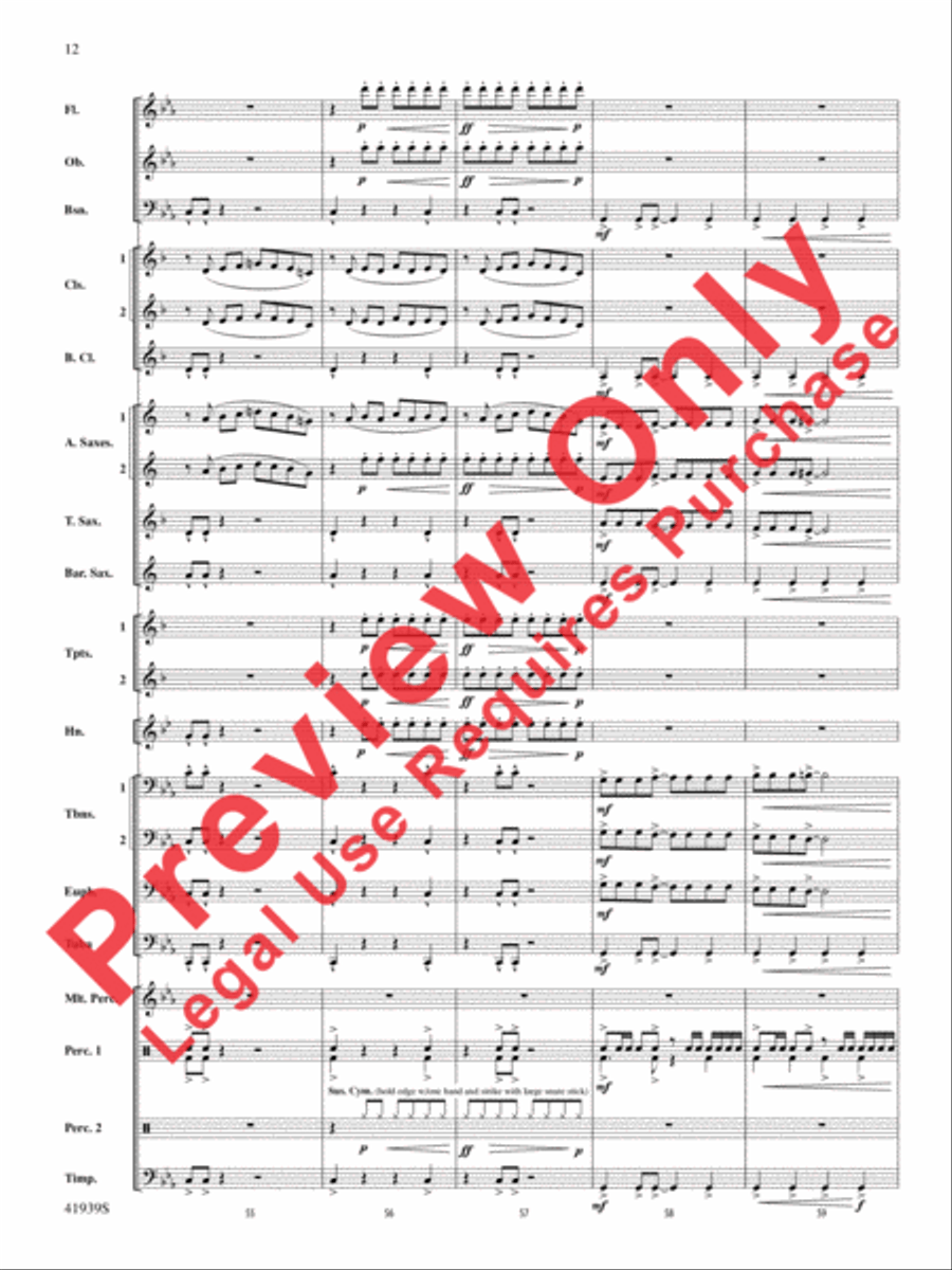Storm Warning! Storm Warning! Concert Band scores gallery preview page 13