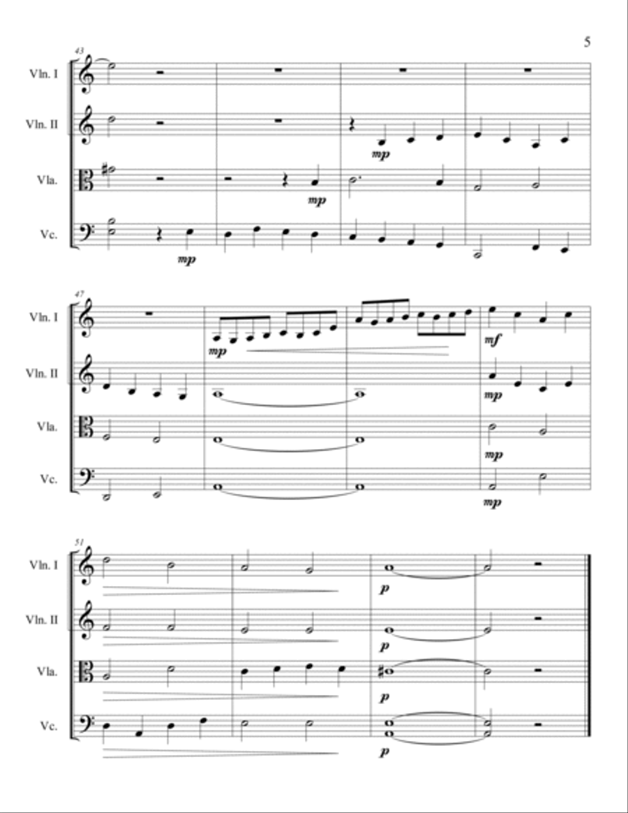 Veni, Veni, Emmanuel for String Quartet String Quartet scores gallery preview page 6