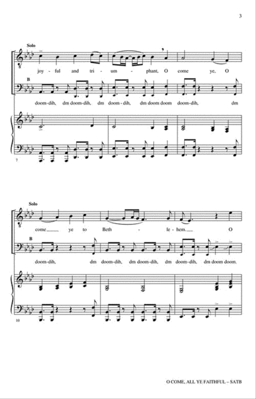 O Come, All Ye Faithful 4-Part scores gallery preview page 3