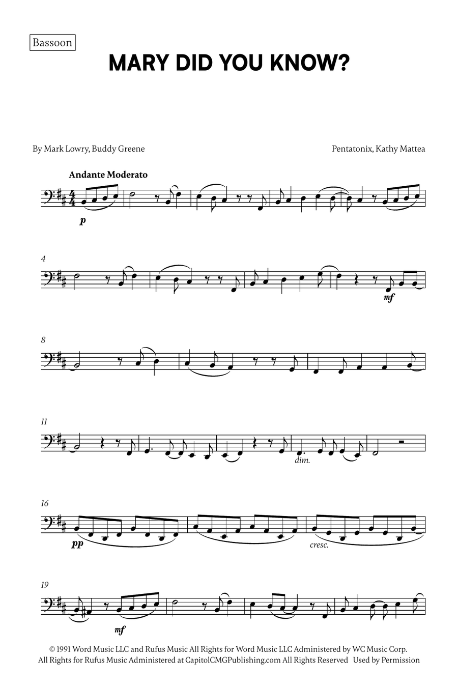 Mary, Did You Know? Woodwind Duet scores gallery preview page 4
