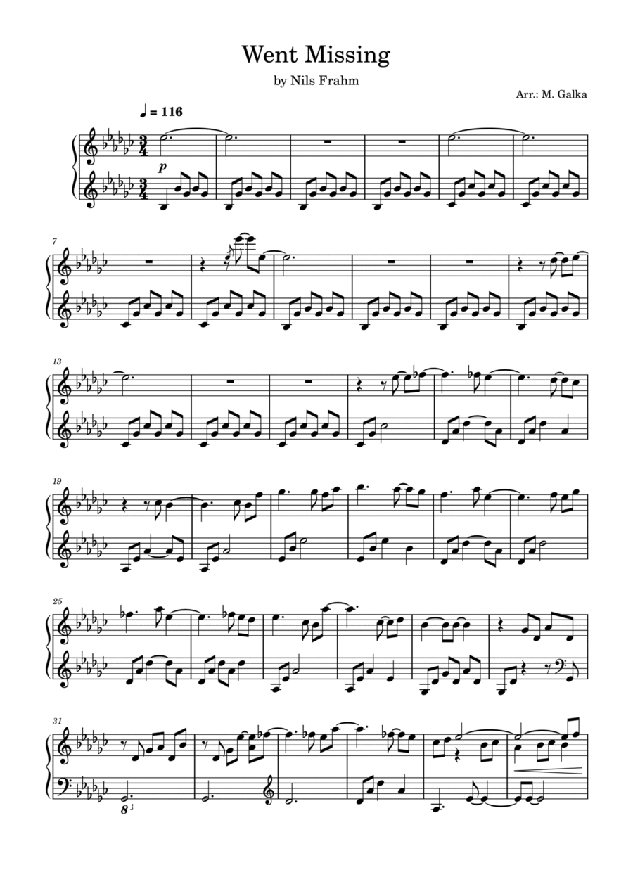 Went Missing Went Missing Piano Solo scores gallery preview page 1
