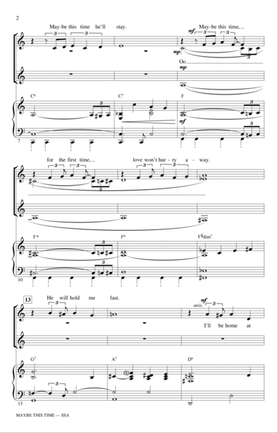 Maybe This Time (arr. Ed Lojeski) SSA scores gallery preview page 2