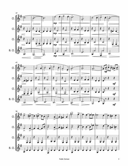 Merry Widow Waltz by Franz Lehar for Clarinet Quartet image number null