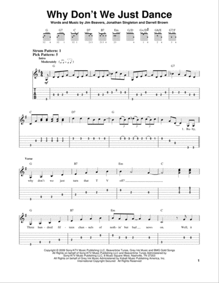 Why Don't We Just Dance Acoustic Guitar scores gallery preview page 1