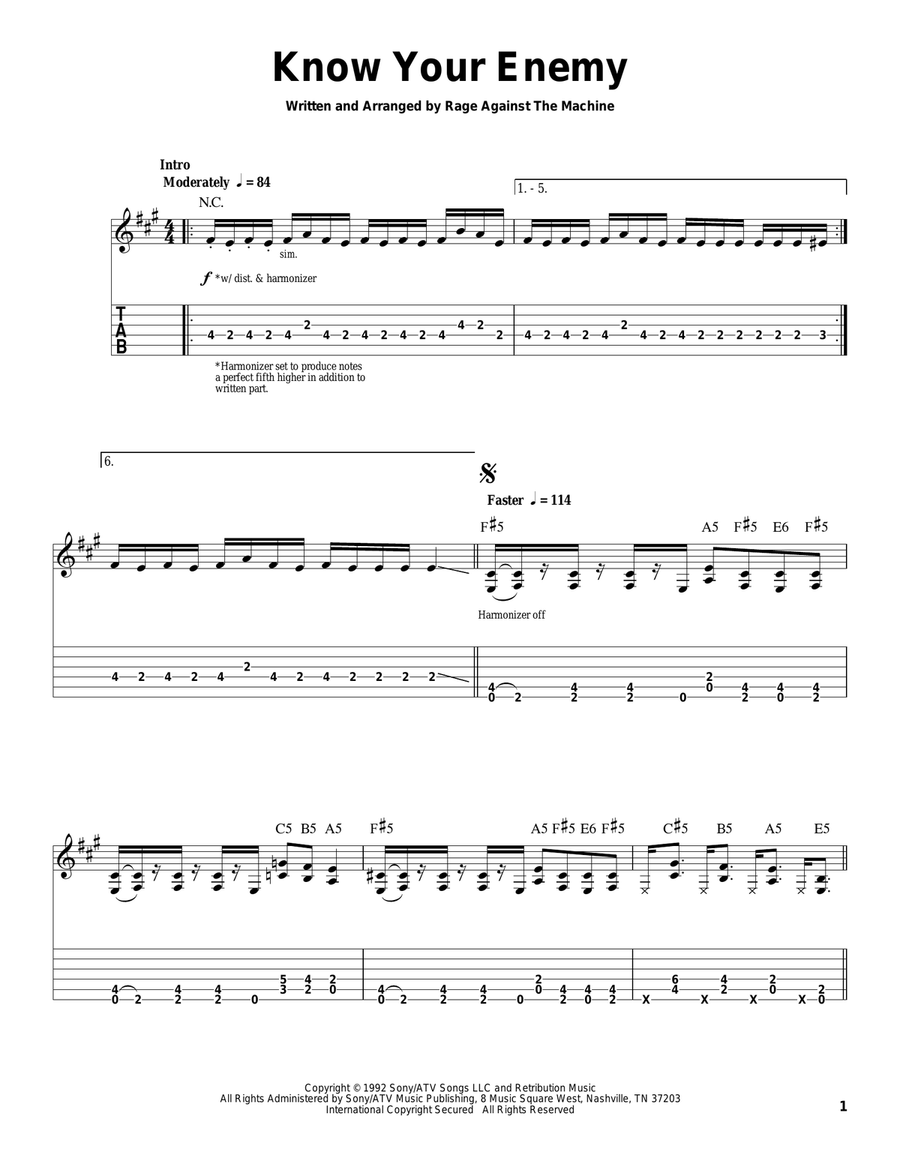 Know Your Enemy Acoustic Guitar scores gallery preview page 1