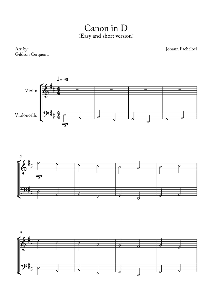 Canon in D String Duet scores gallery preview page 1