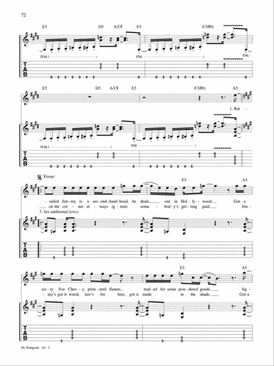 Dr. Feelgood Guitar Tablature scores gallery preview page 3