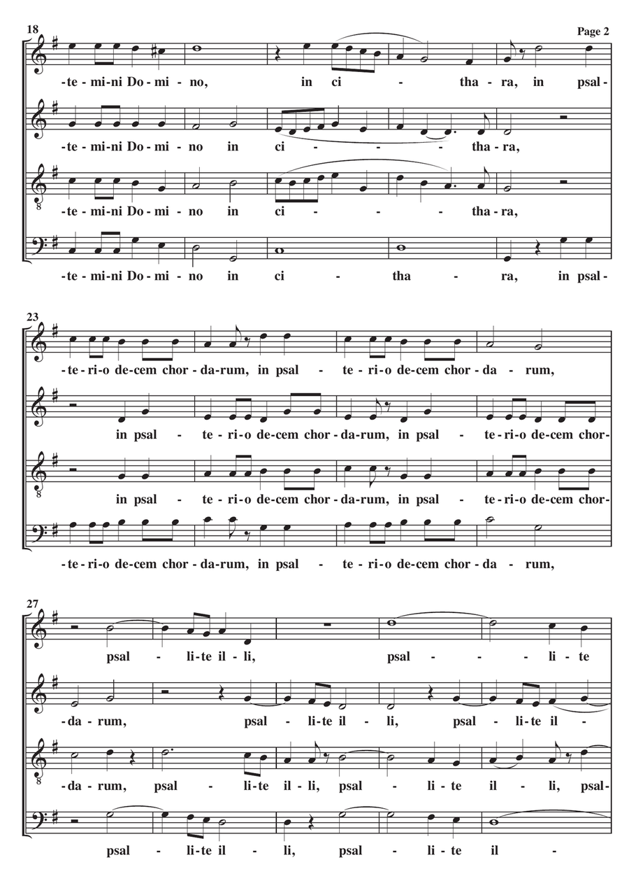 Exultate Justi A Cappella SATB 4-Part scores gallery preview page 2