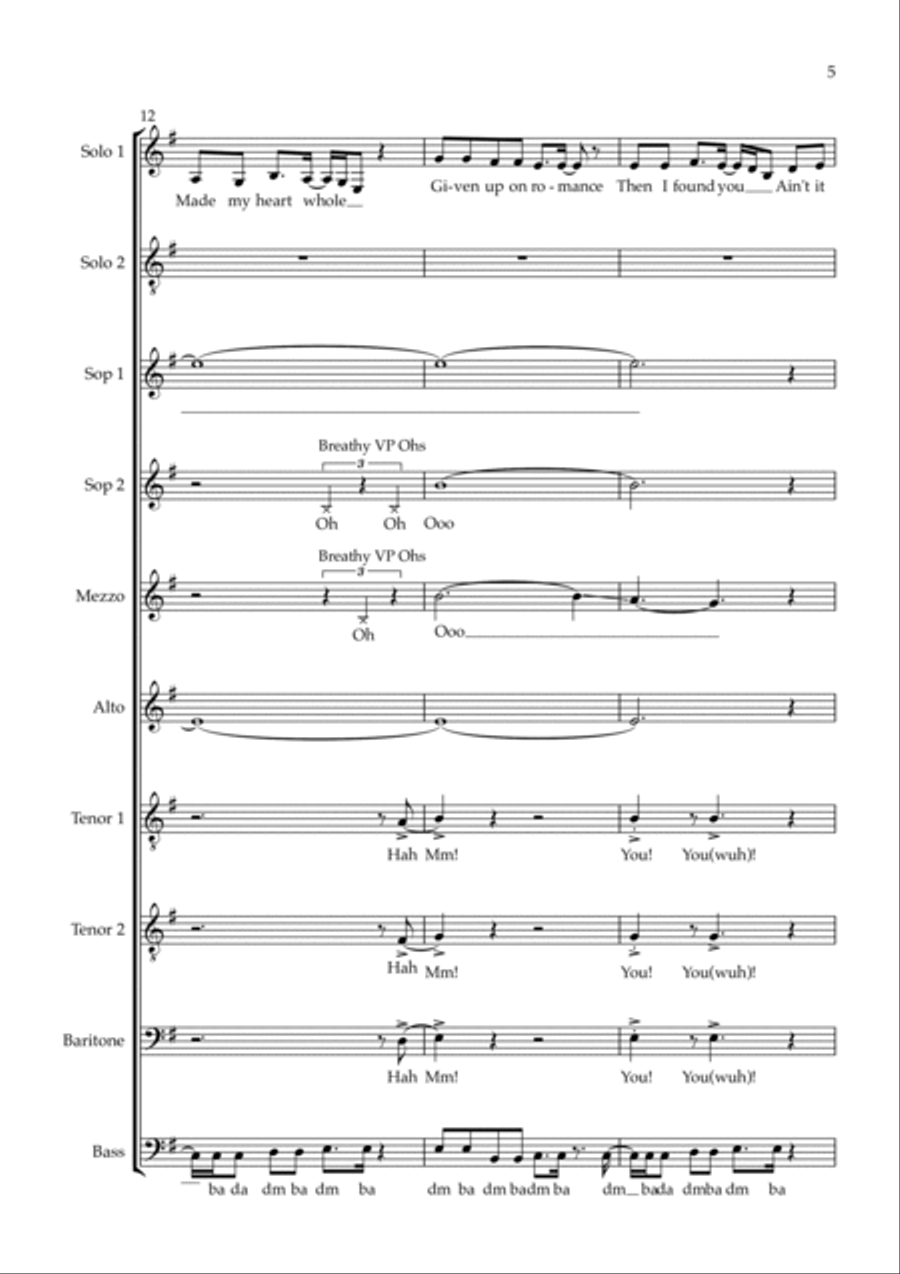 Crazy What Love Can Do A Cappella scores gallery preview page 5