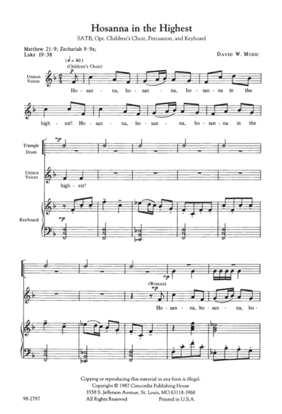 Hosanna in the Highest 4-Part scores gallery preview page 2