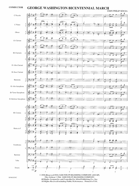 George Washington Bicentennial March: Score