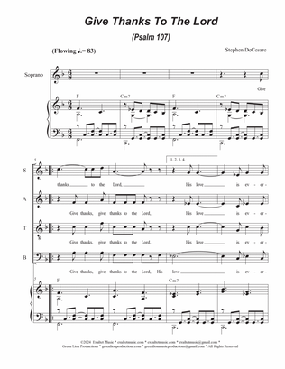 Give Thanks To The Lord (Psalm 107) (SATB)