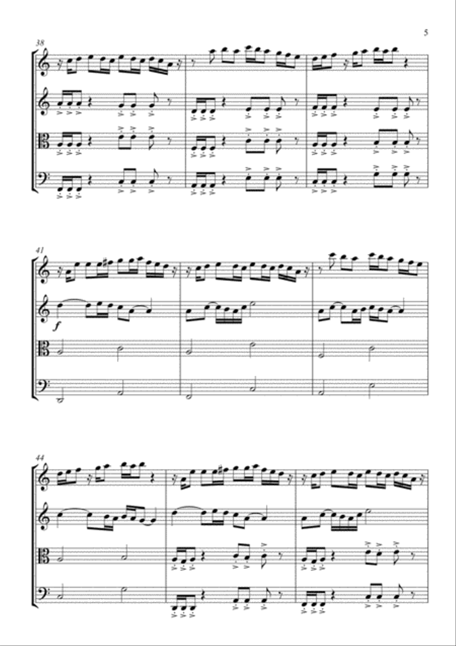 Canon in A minor String Quartet scores gallery preview page 5