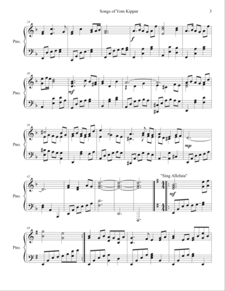 Yom Kippur Piano Meditation Piano Solo scores gallery preview page 3