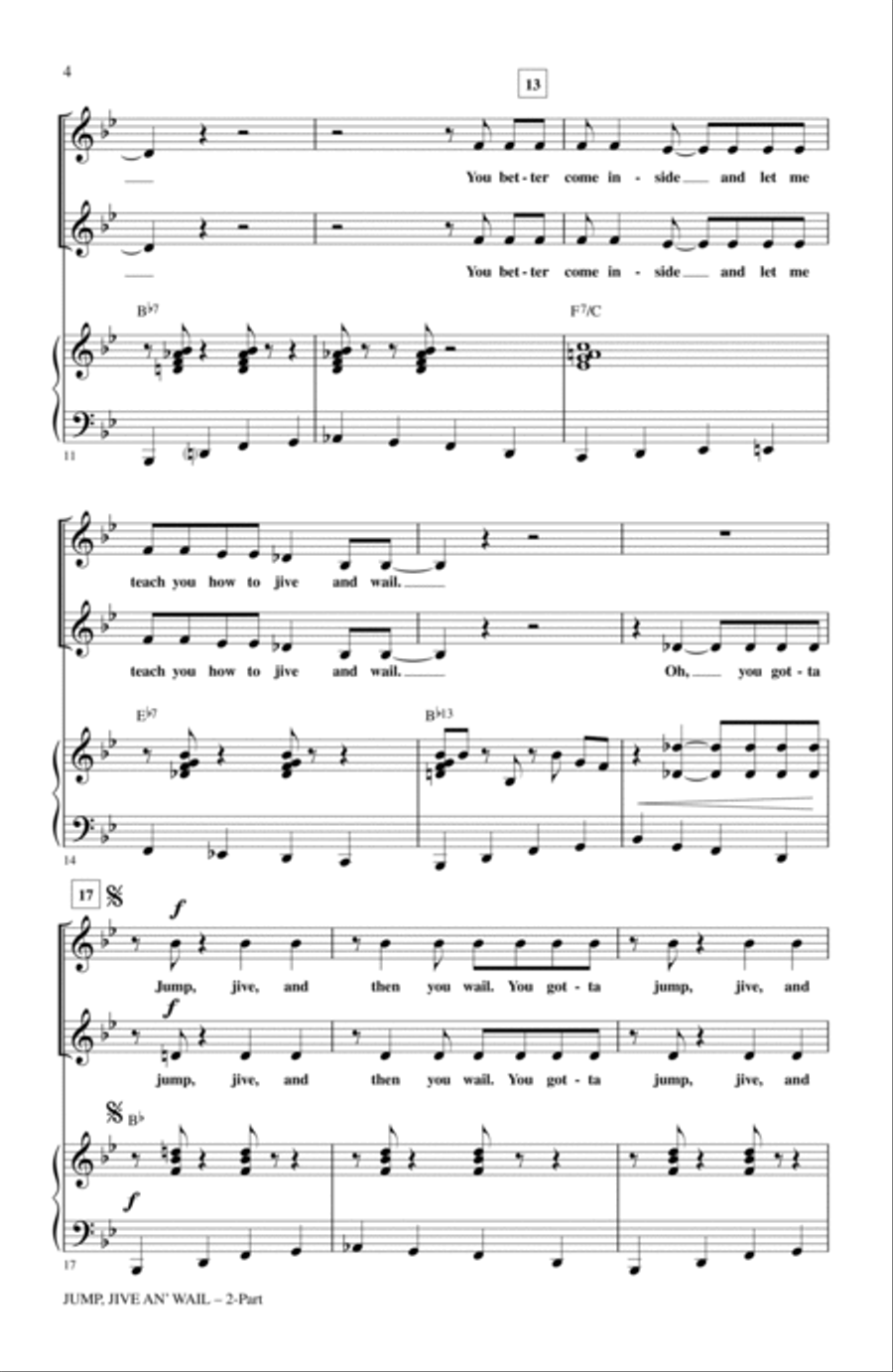 Jump, Jive An' Wail Jump, Jive An' Wail 2-Part scores gallery preview page 2