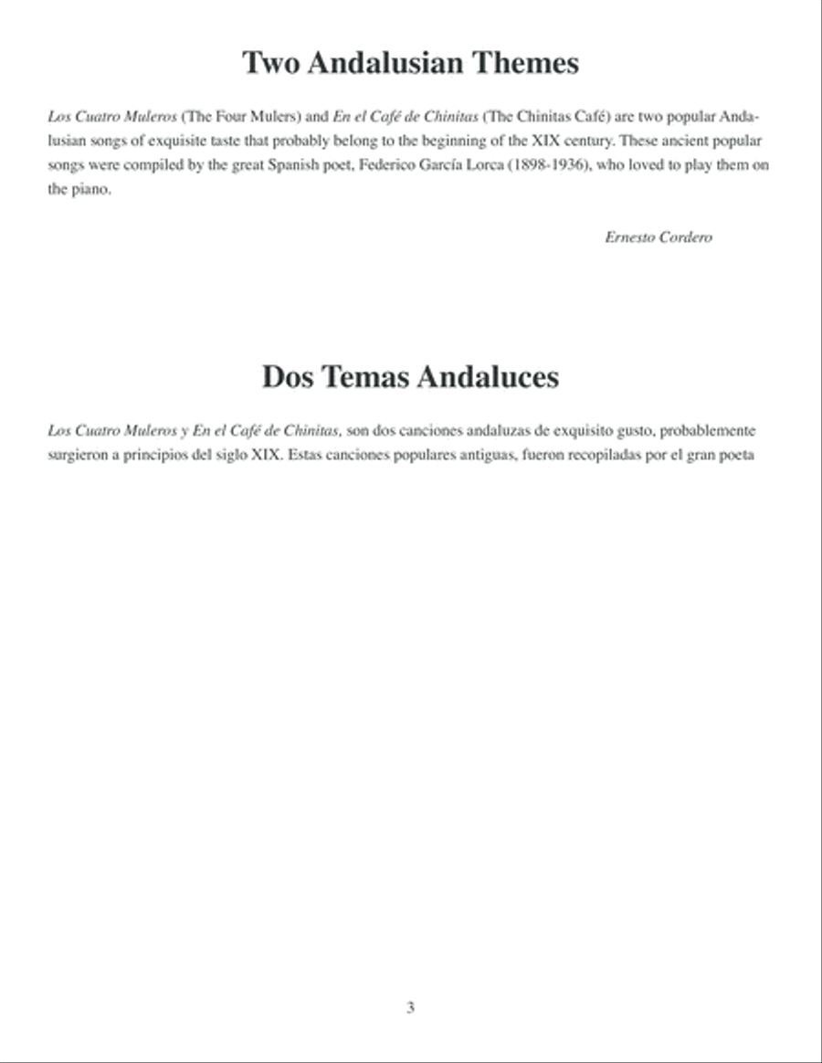 Ernesto Cordero - Two Popular Andalusian Themes Acoustic Guitar scores gallery preview page 4