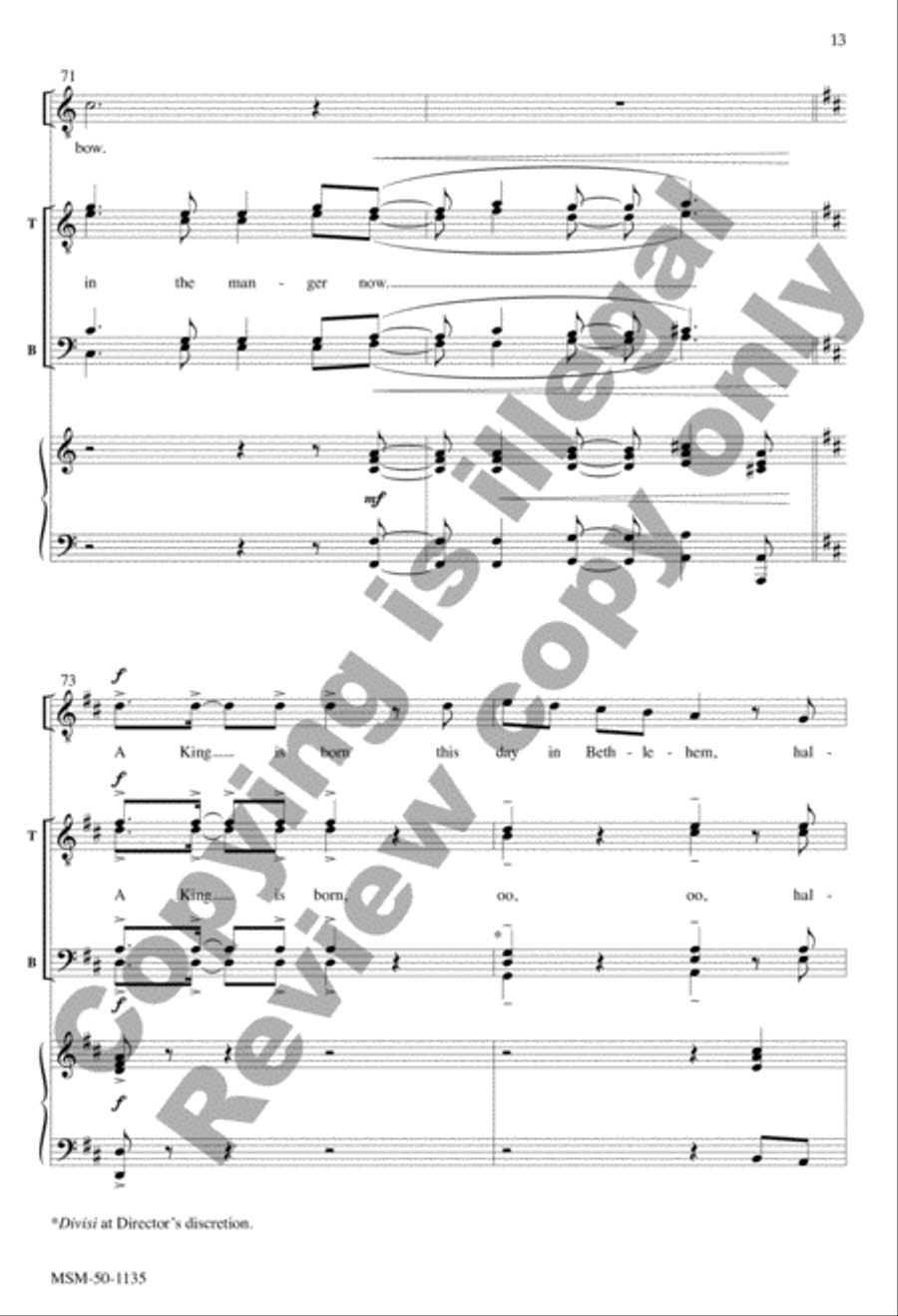 A King Is Born (Choral Score) TTBB scores gallery preview page 13