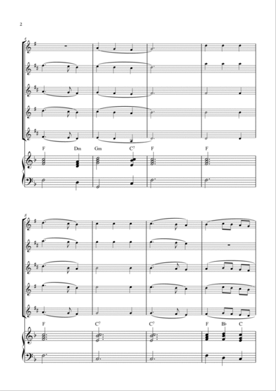 My Country 'Tis of Thee (America) Saxophone Quintet scores gallery preview page 2